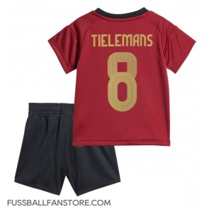 Belgien Youri Tielemans #8 Replik Heimtrikot Kinder EM 2024 Kurzarm (+ Kurze Hosen)